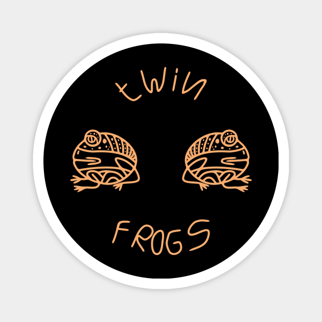 twin frogs line art Magnet by bloomroge